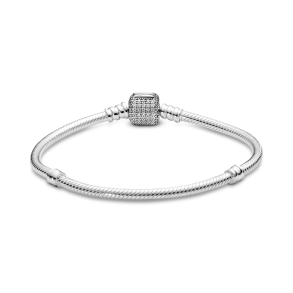 Moments Sparkling Pavé & Snake Chain Bracelet - Image 2