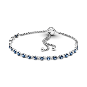 Blue and Clear Sparkle Slider Bracelet