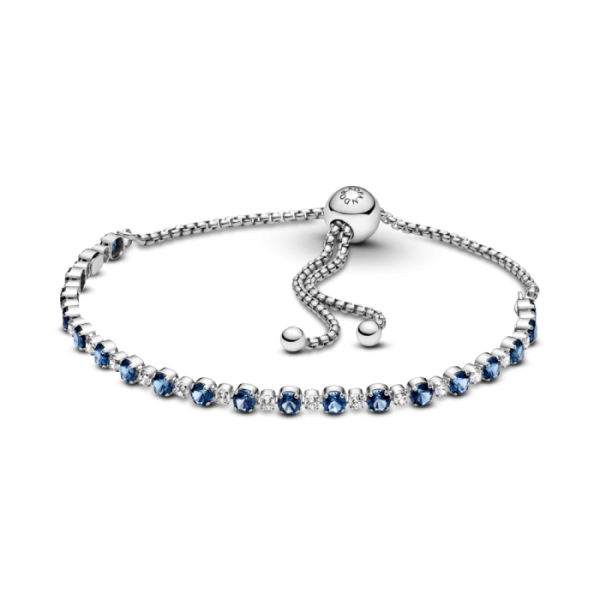 Blue and Clear Sparkle Slider Bracelet