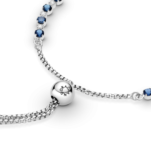 Blue and Clear Sparkle Slider Bracelet - Image 2